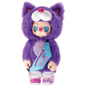 Rebel Bear Moveable Bag Series Blind Box featuring a purple bear character with a mini bag accessory.