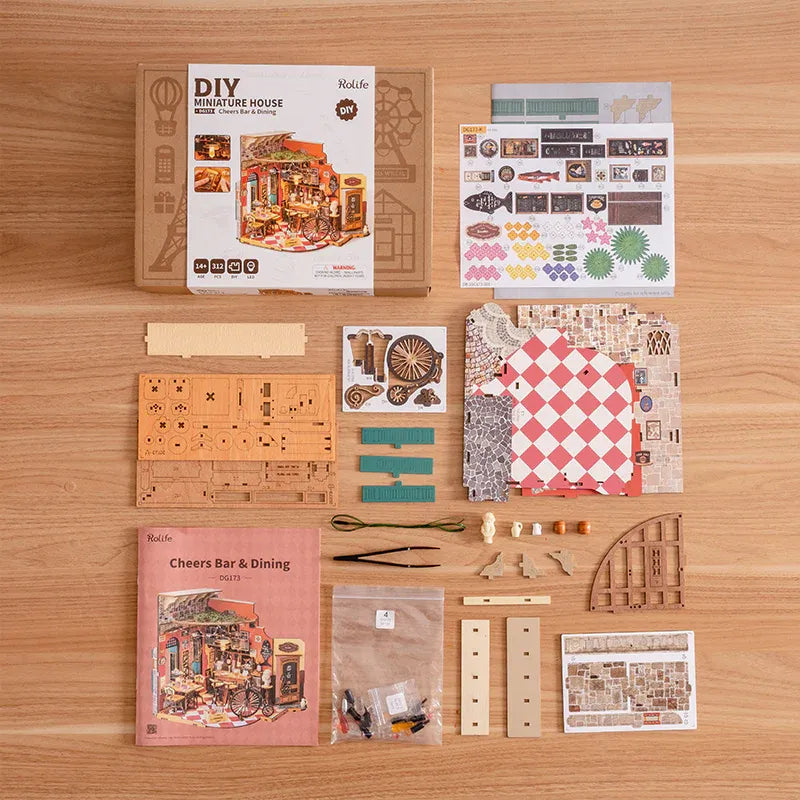 Rolife Cheers Bar & Dining DIY Miniature House Kit - DG173, image 8