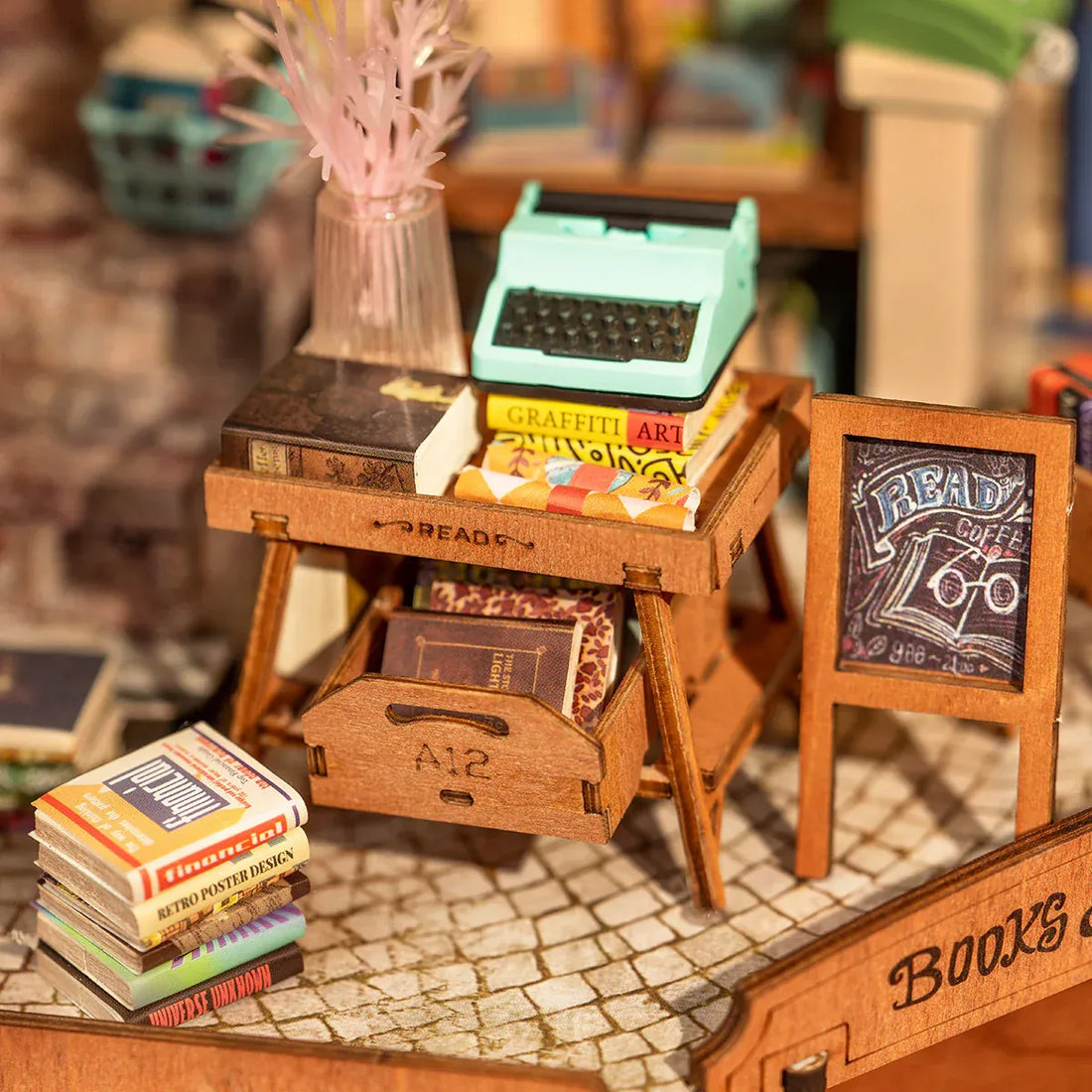 Rolife Corner Bookstore DIY Miniature House Kit - DG164, image 5