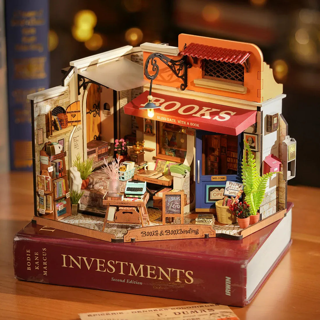 Rolife Corner Bookstore DIY Miniature House Kit - DG164, image 3