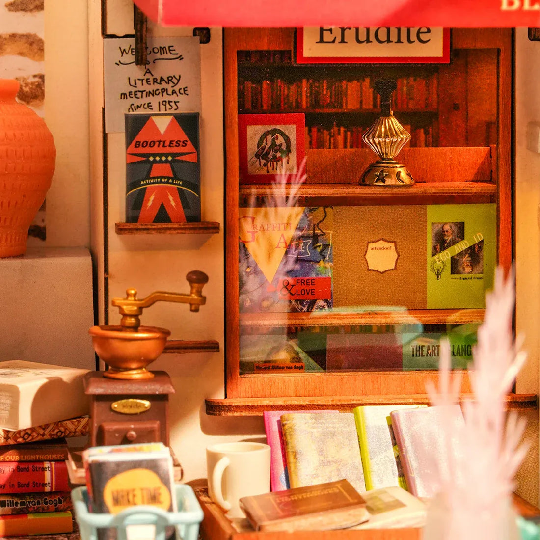 Rolife Corner Bookstore DIY Miniature House Kit - DG164, image 7