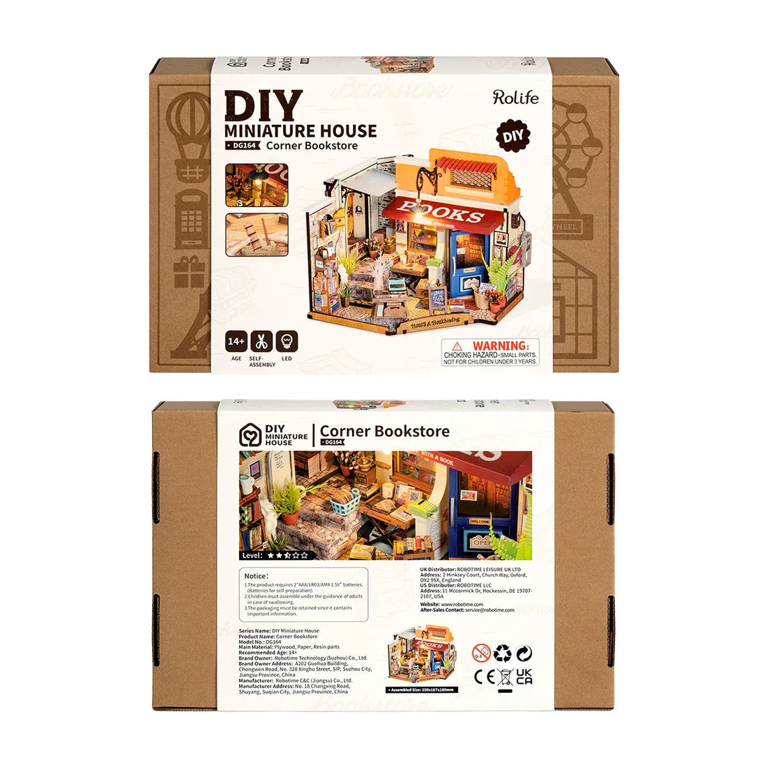 Rolife Corner Bookstore DIY Miniature House Kit - DG164, image 13