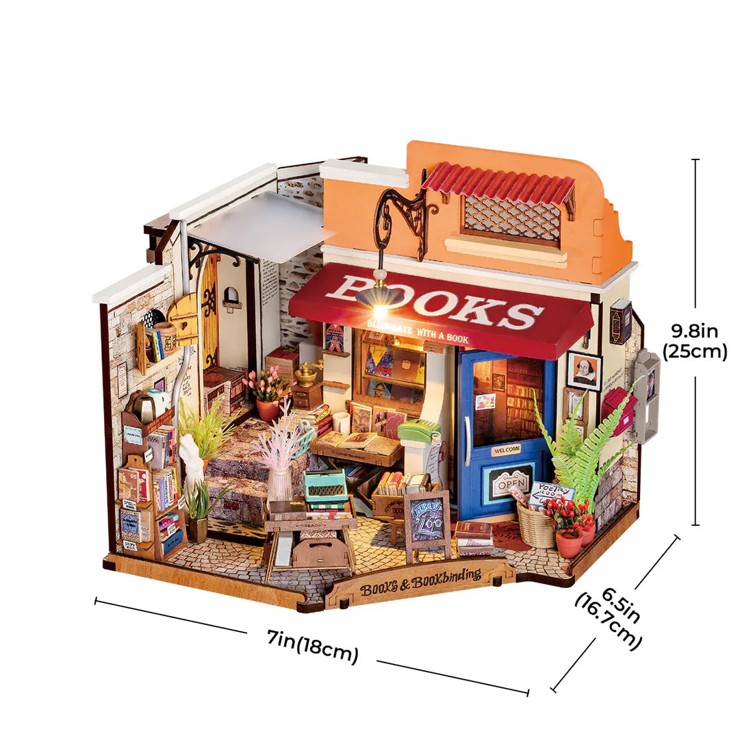 Rolife Corner Bookstore DIY Miniature House Kit - DG164, image 12