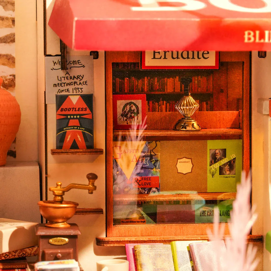 Rolife Corner Bookstore DIY Miniature House Kit - DG164, image 9