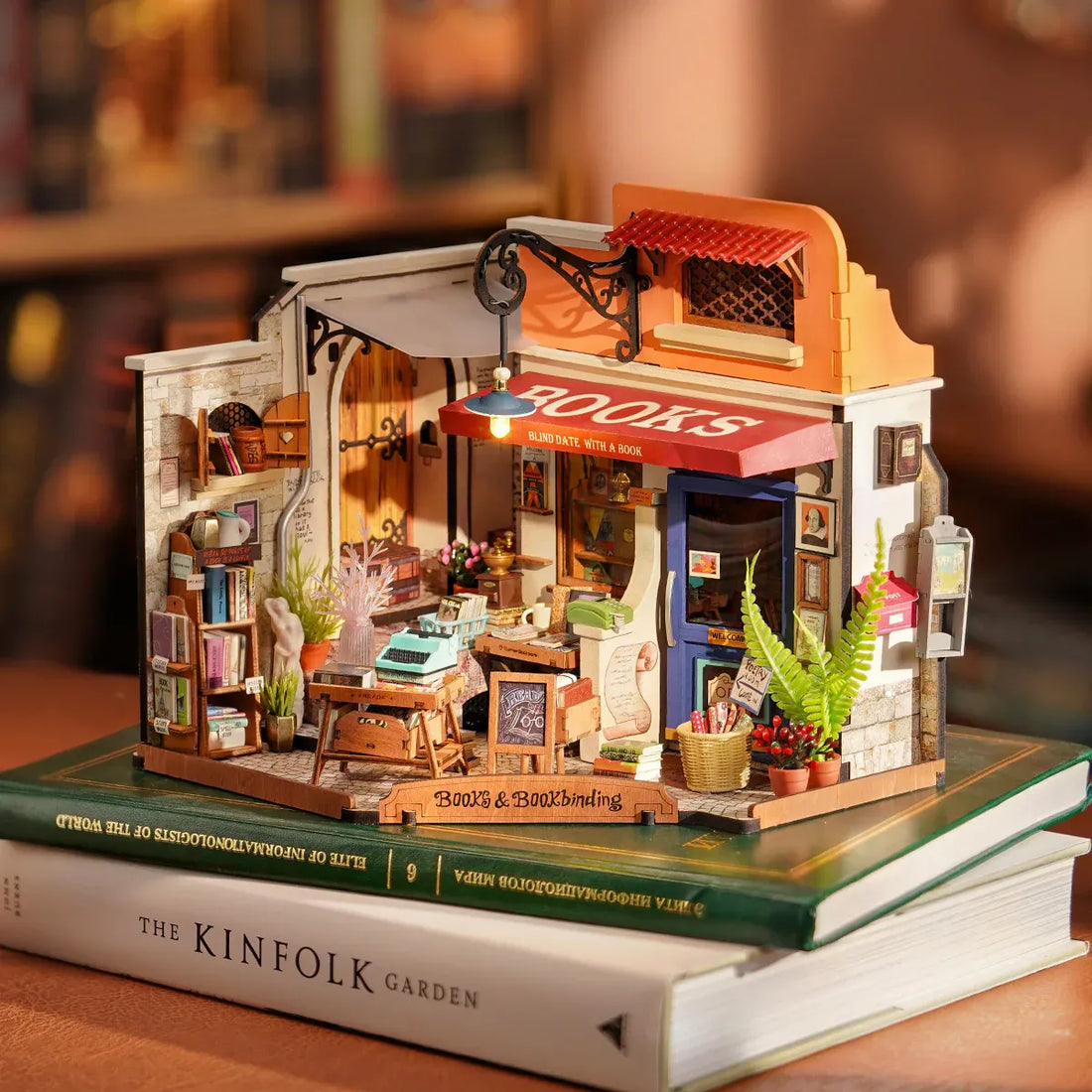 Rolife Corner Bookstore DIY Miniature House Kit - DG164, image 4