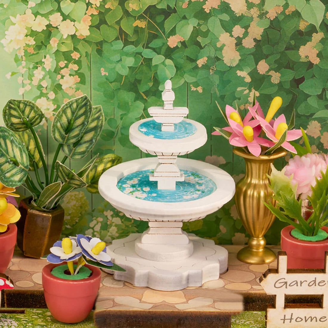 Rolife Green Fountain Garden DIY Miniature House Kit, image 5