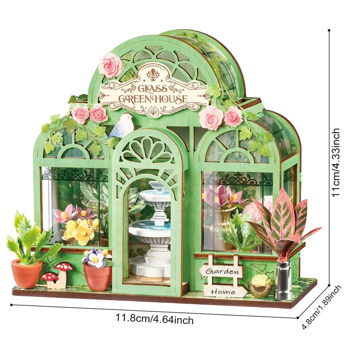 Rolife Green Fountain Garden DIY Miniature House Kit, image 9