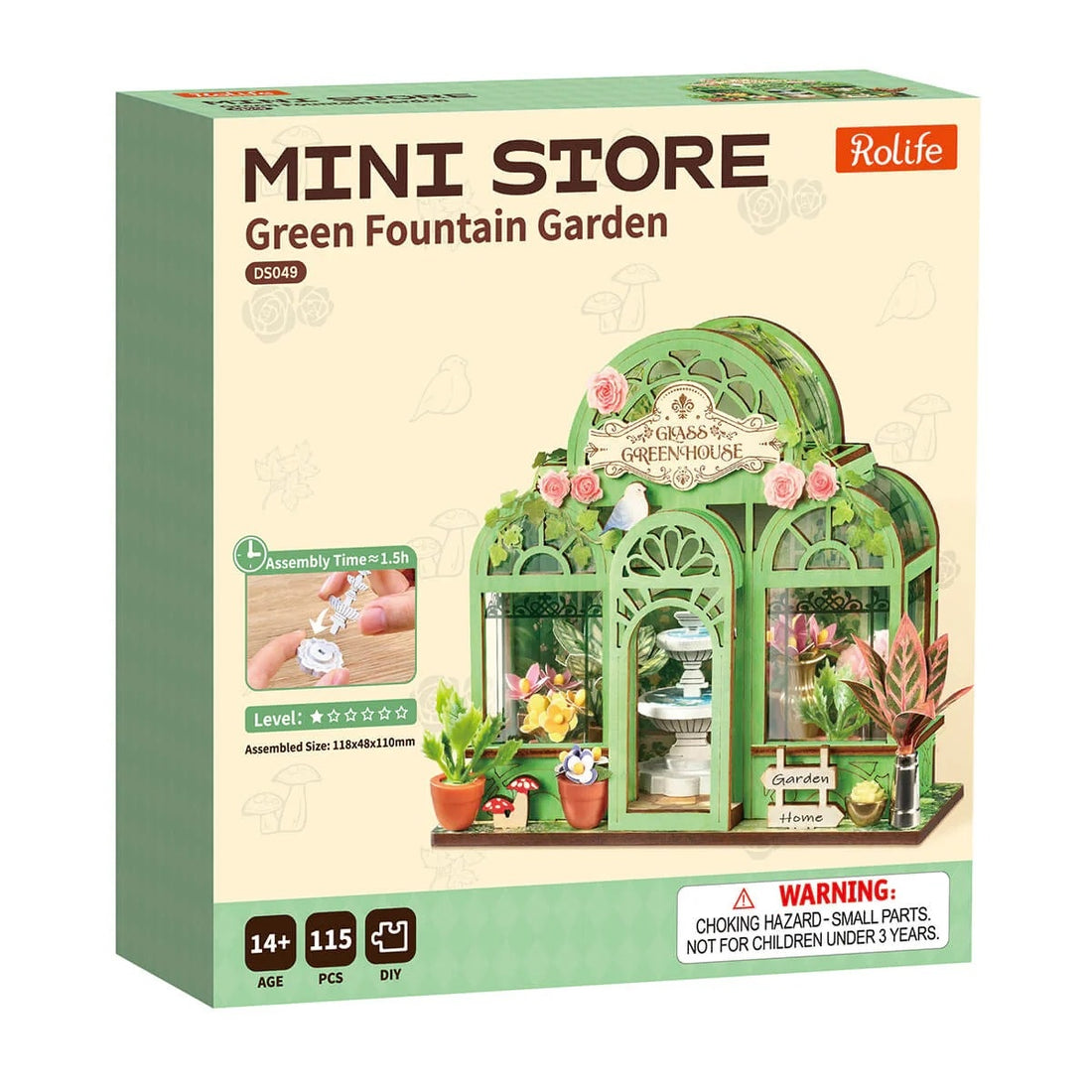 Rolife Green Fountain Garden DIY Miniature House Kit, image 10