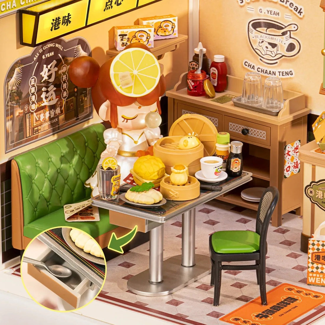 Rolife Hong Kong Bites Cafe DIY Miniature House Kit, image 5