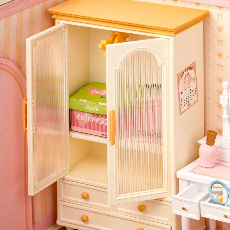 Rolife Lovely Pink Bedroom DIY Miniature House Kit, image 7