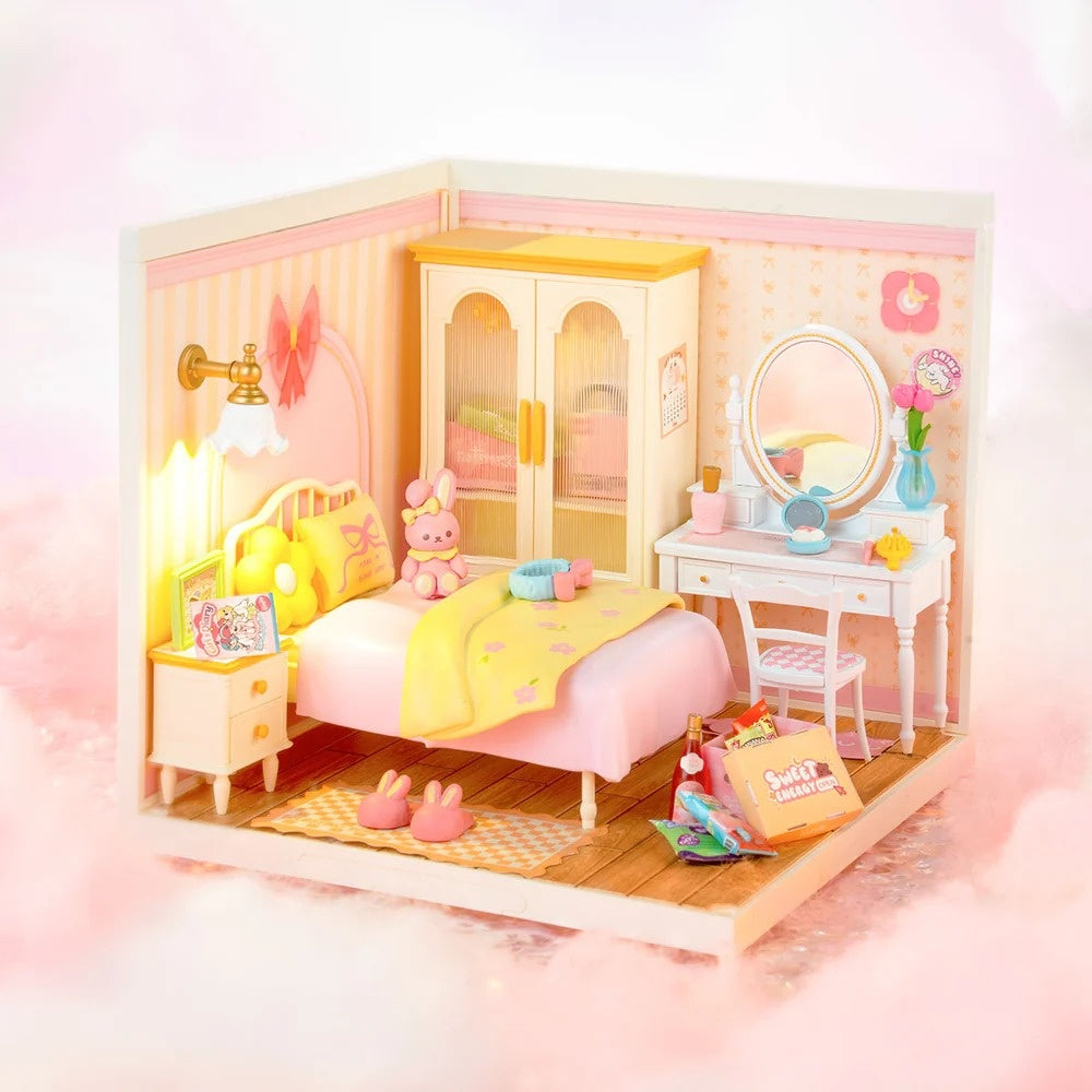 Rolife Lovely Pink Bedroom DIY Miniature House Kit, image 3