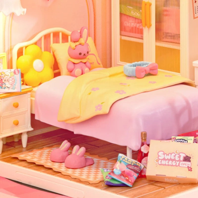 Rolife Lovely Pink Bedroom DIY Miniature House Kit, image 6
