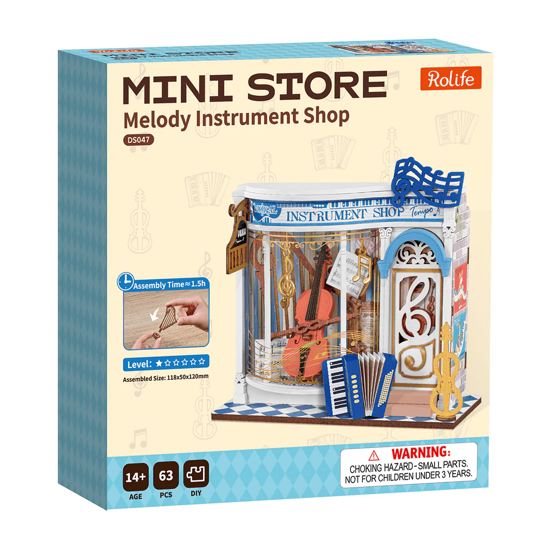 Rolife Melody Instrument Shop DIY Miniature House Kit, image 10