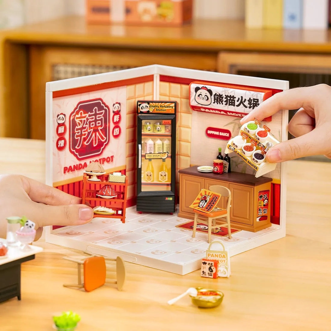 Rolife Panda Hot Pot DIY Miniature House Kit, image 4