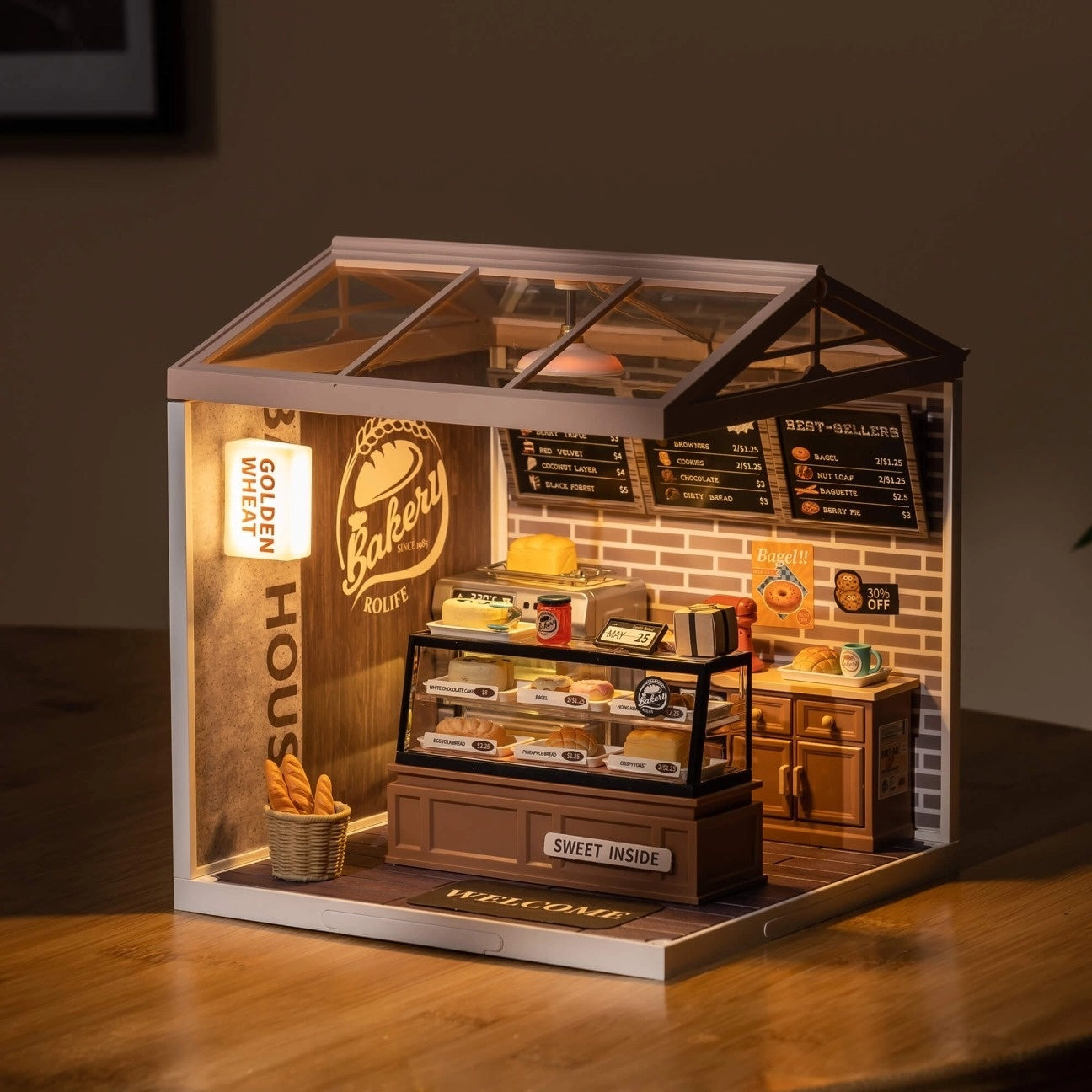 Rolife Golden Wheat Bakery DIY Miniature House Kit