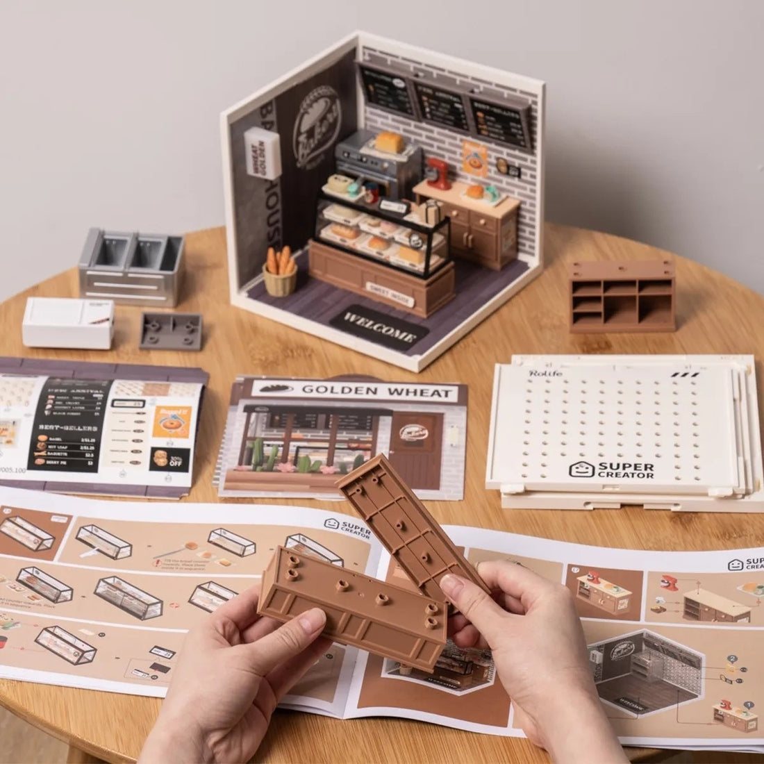 Rolife Golden Wheat Bakery DIY Miniature House Kit, image 5