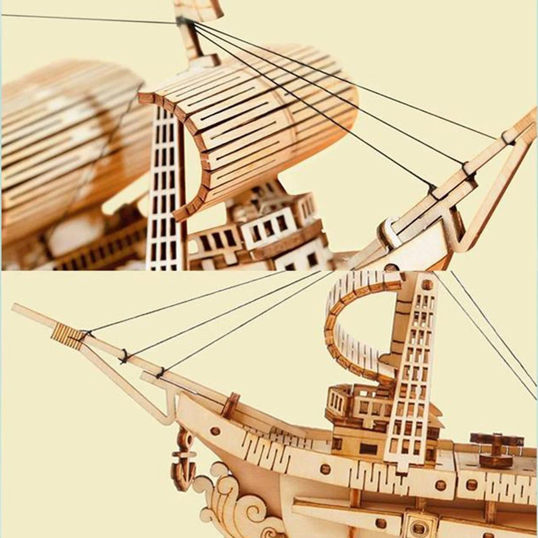 Rolife Sailing Ship 3D Wooden Puzzle, image 3