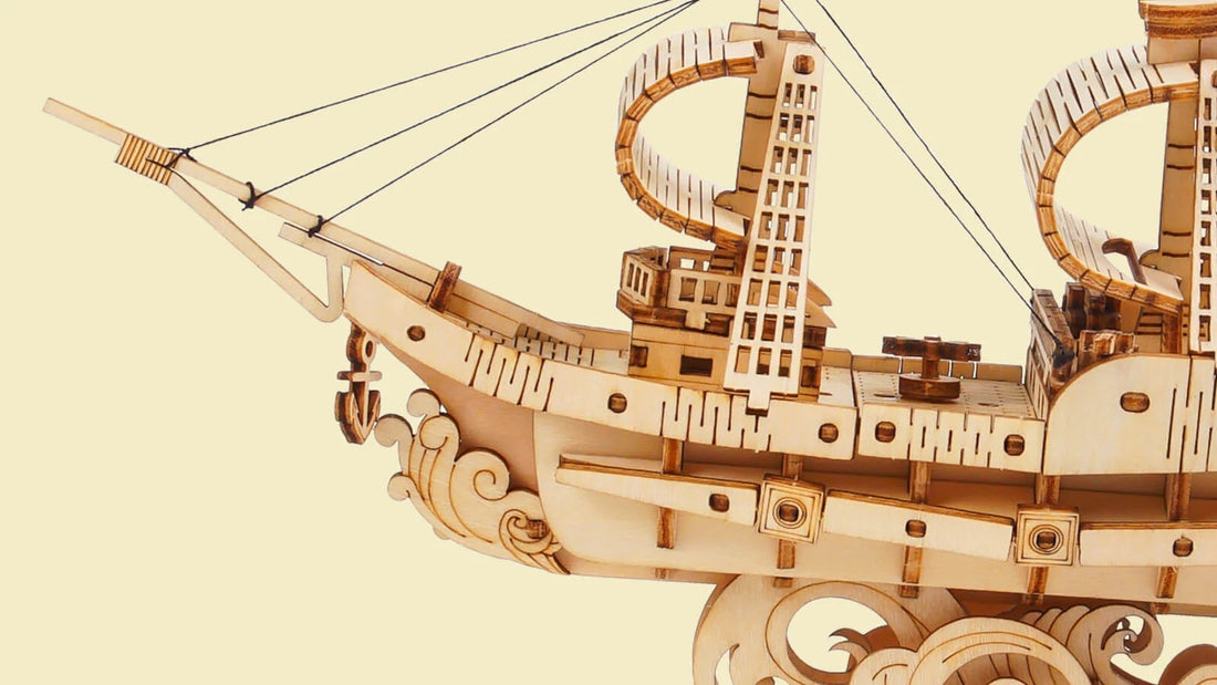 Rolife Sailing Ship 3D Wooden Puzzle, image 5