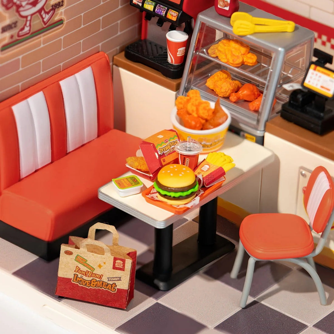 Rolife Super Creator Yum Yum Burgers DIY Miniature House Kit, image 4