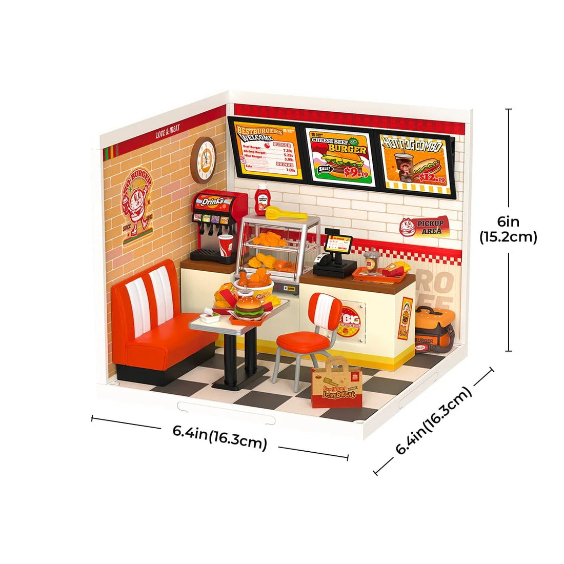 Rolife Super Creator Yum Yum Burgers DIY Miniature House Kit, image 6