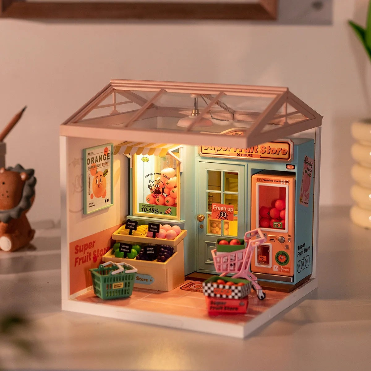 Rolife Super Fruit Store DIY Miniature House Kit