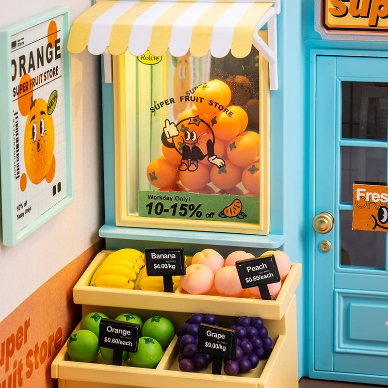 Rolife Super Fruit Store DIY Miniature House Kit, image 5