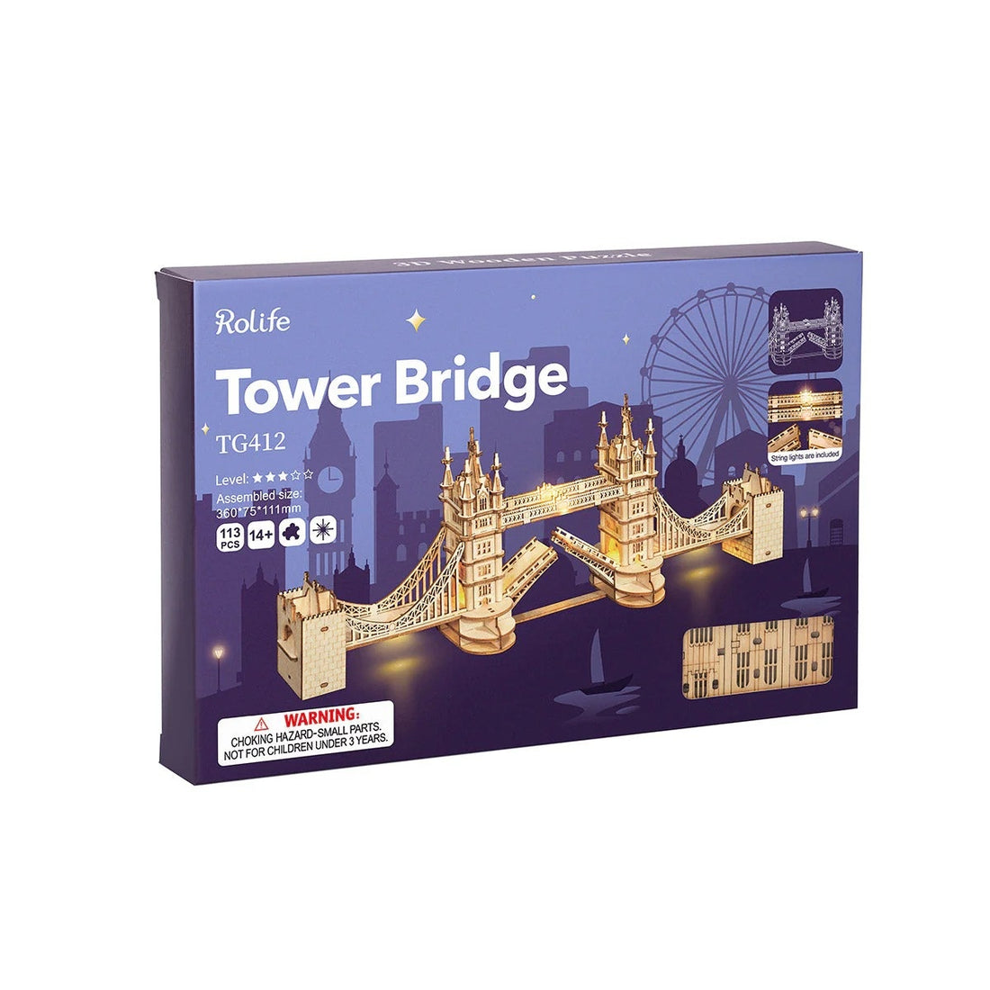 Rolife Tower Bridge 3D Wooden Puzzle, image 6