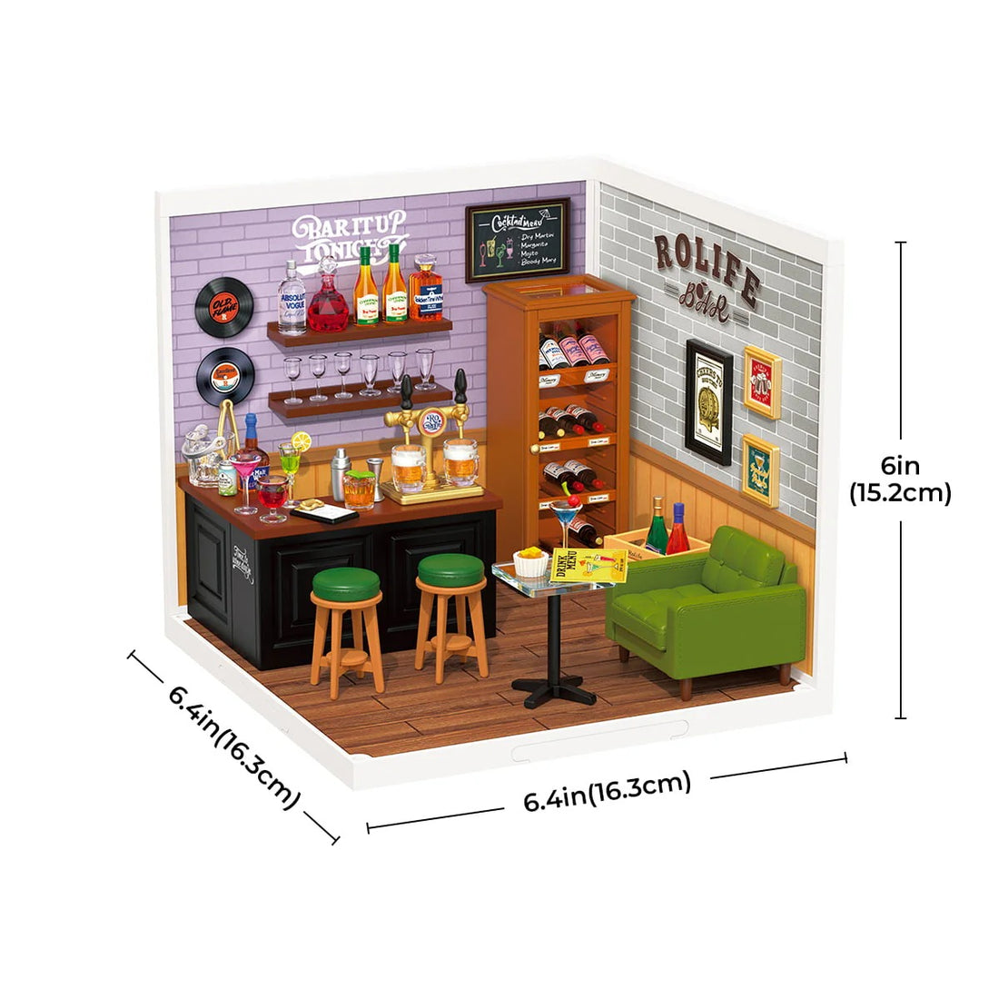 Rolife Leisurely Cheers Bar DIY Miniature House Kit, image 6