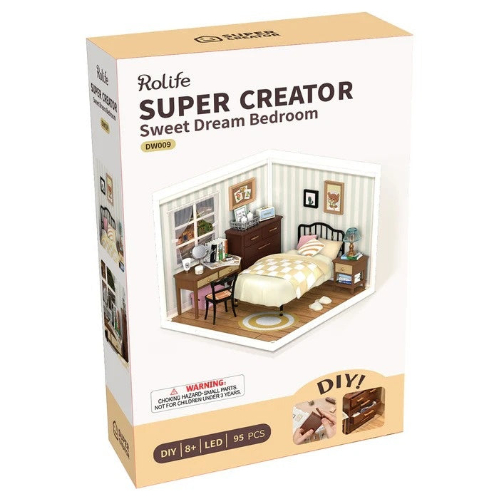 Rolife Sweet Dream Bedroom DIY Miniature House Kit, image 7