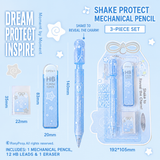 RosyPosy Cute 3-Piece Mechanical Pencil Set – 0.5mm Pencil with HB Lead Refills & Eraser