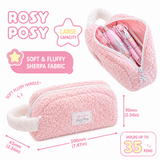 RosyPosy Soft Plush Large-Capacity Pencil Case with Handle