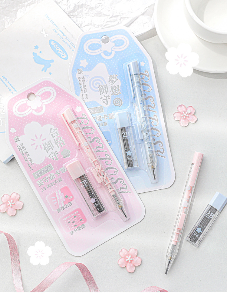 RosyPosy "Amulet" Omamori 2B Mechanical Pencil Set with 5 Lead Refills, image 5