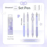RosyPosy “Omamori ” Collection Scented Pen 0.5mm  4Pcs displayed with packaging and pens in various designs.