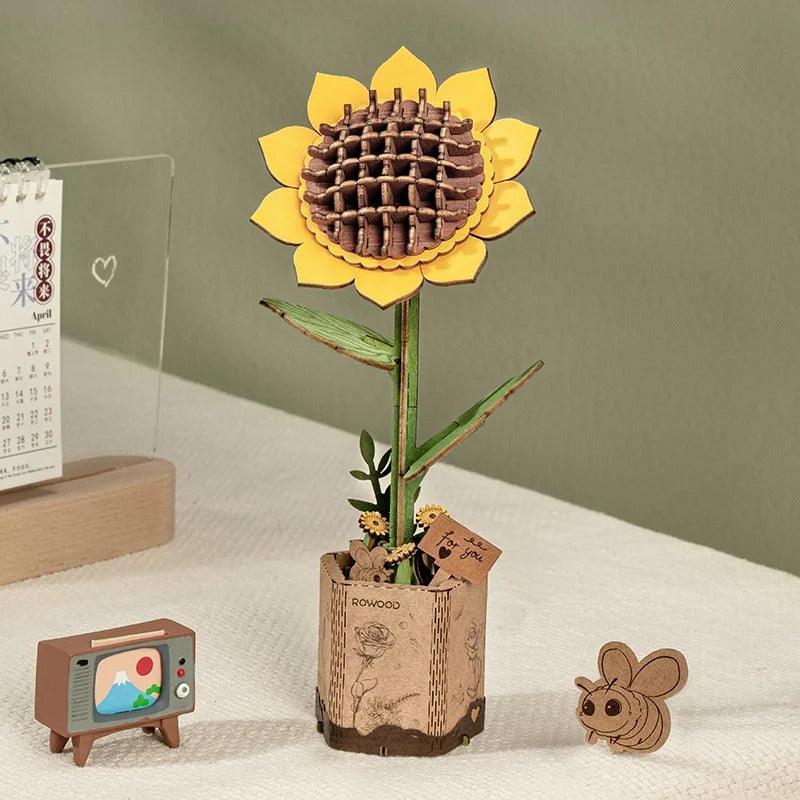 Rowood DIY Wooden Flower Bouquet 3D Wooden Puzzle, image 5