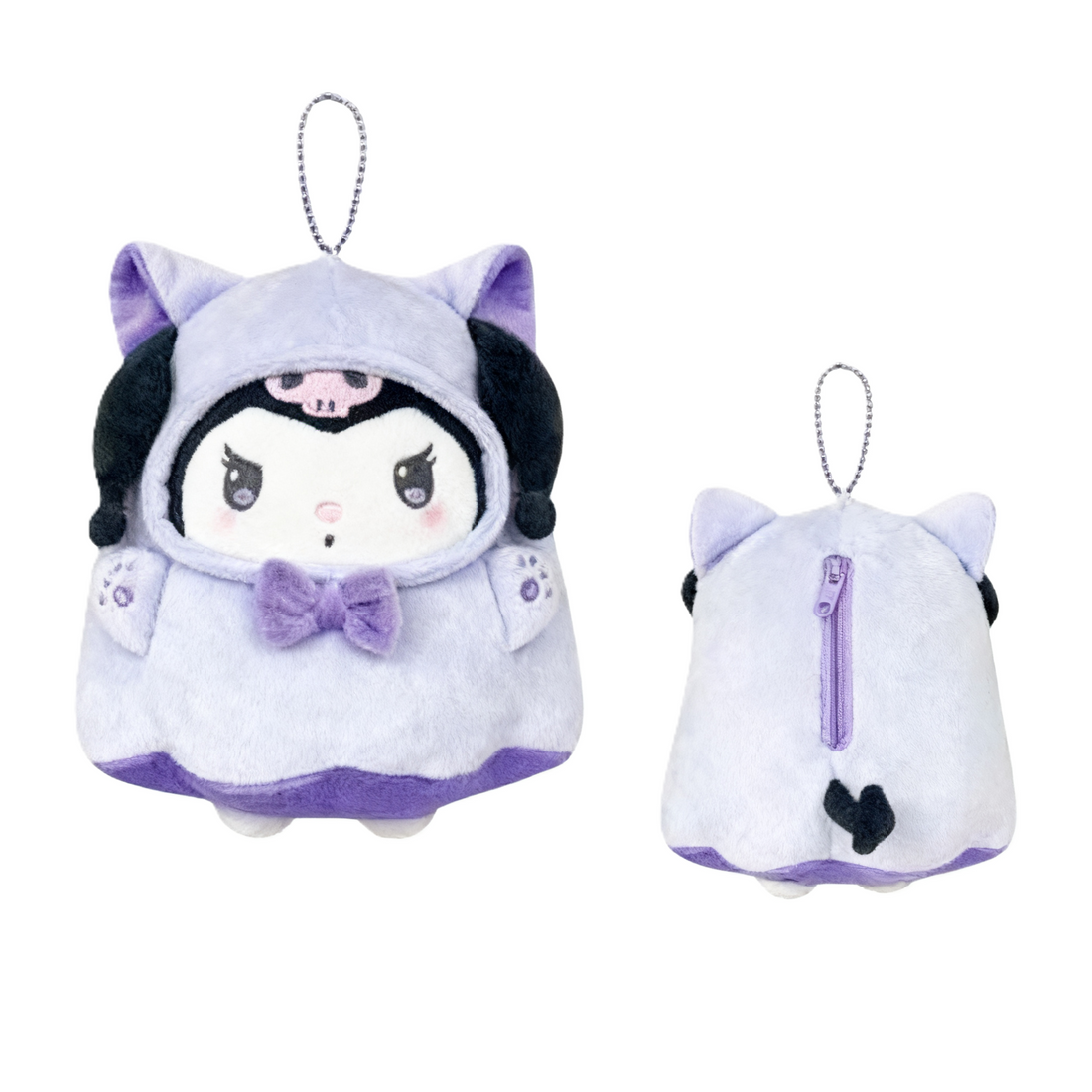 Sanrio Neko Neko Ghost Plush Keychain Pouch, image 2