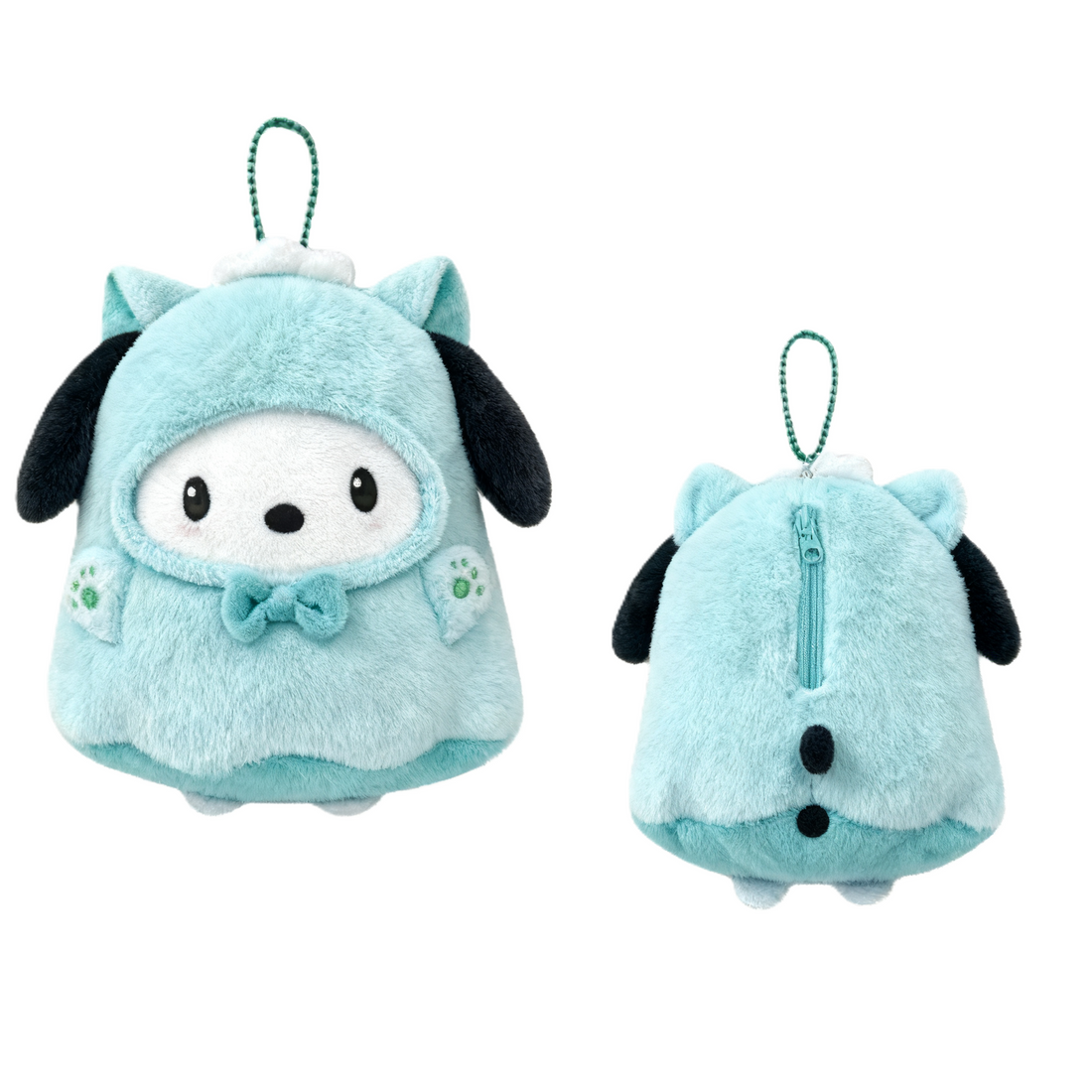 Sanrio Neko Neko Ghost Plush Keychain Pouch, image 3