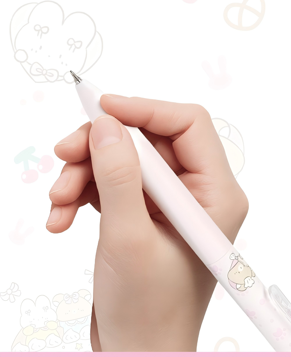 COMI Dessert Bunny Retractable Black Ink Silent Click Gel Pen 0.5mm, image 3