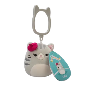 Squishmallows 3.5" Tally - Grey Cat with Beret Clip-On Plush