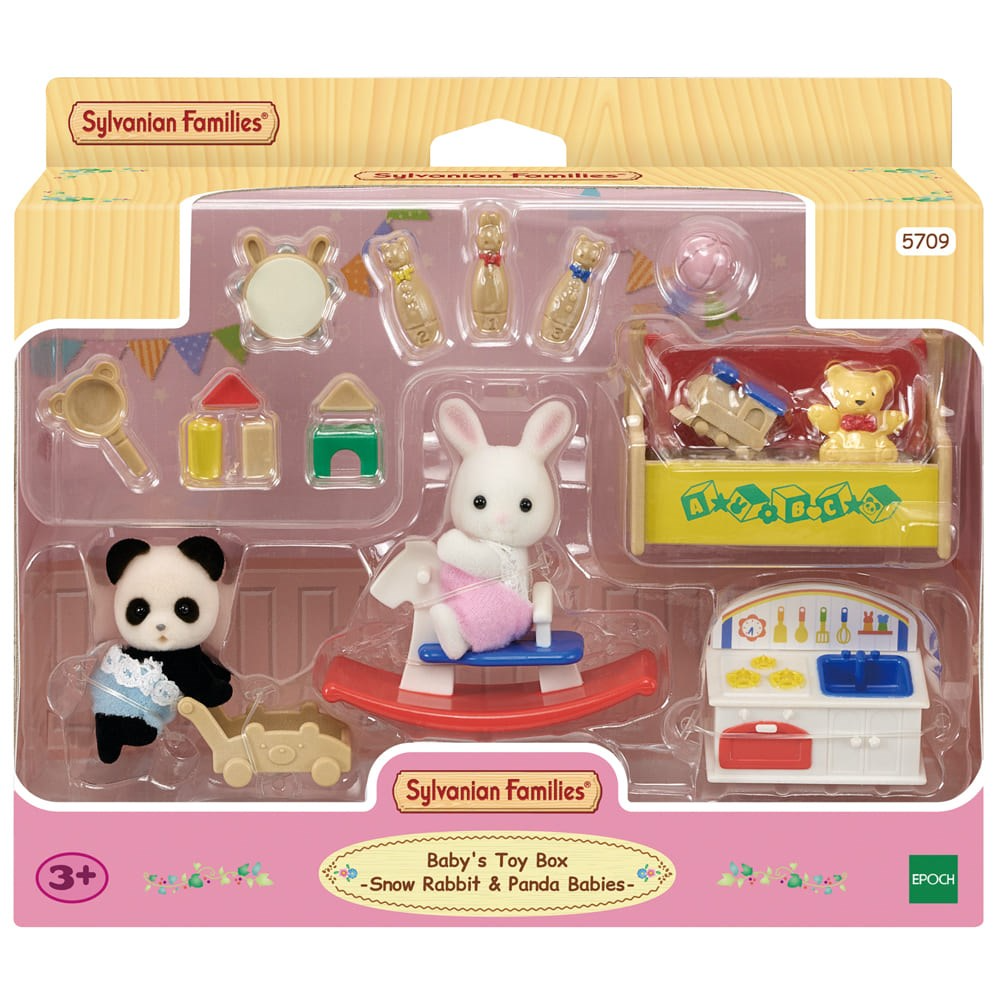 Sylvanian Families Baby's Toy Box -Snow Rabbit & Panda Babies