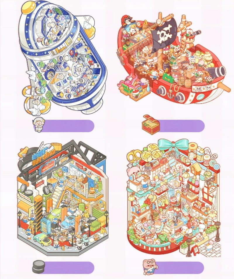 Telado 2.5D Deco Scene Sticker Book Ver.3 – 10 Miniature Scenes