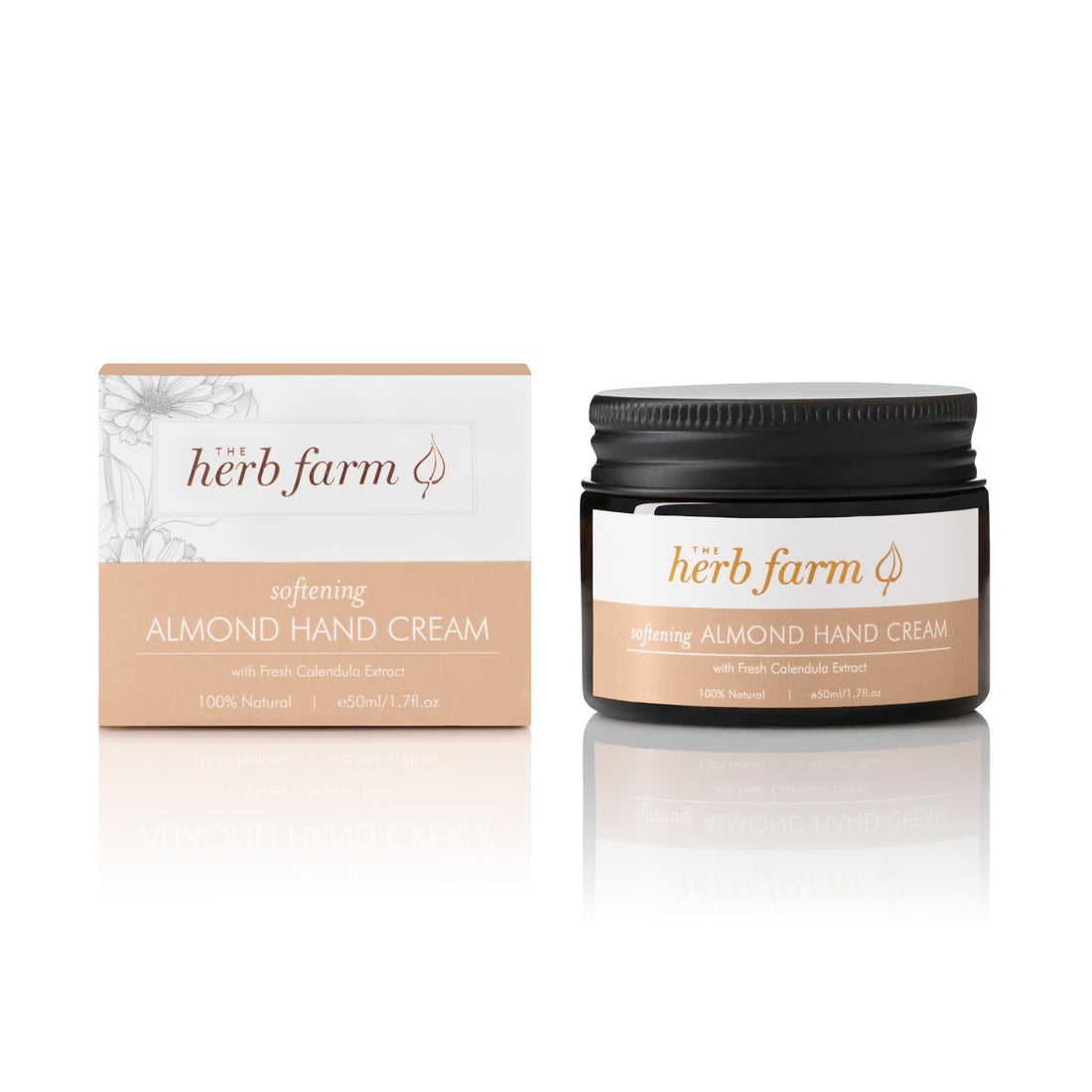 The Herb Farm Softening Almond Hand Cream with Fresh  & Calendula  Extract 50ml
