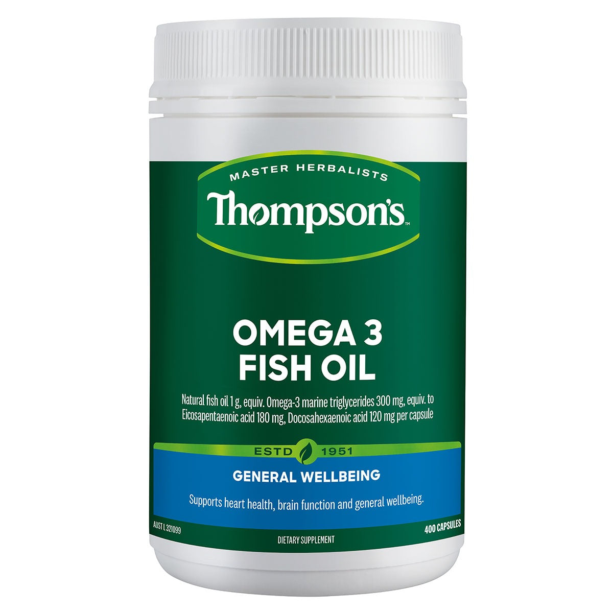 Thompson's Omega 3 Fish Oil 1000mg 400 Capsules