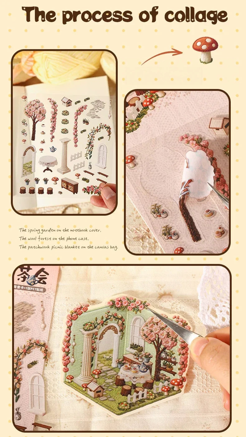 Tomato-Jam Girl Embroidery Deco Scene Sticker Pack, image 9