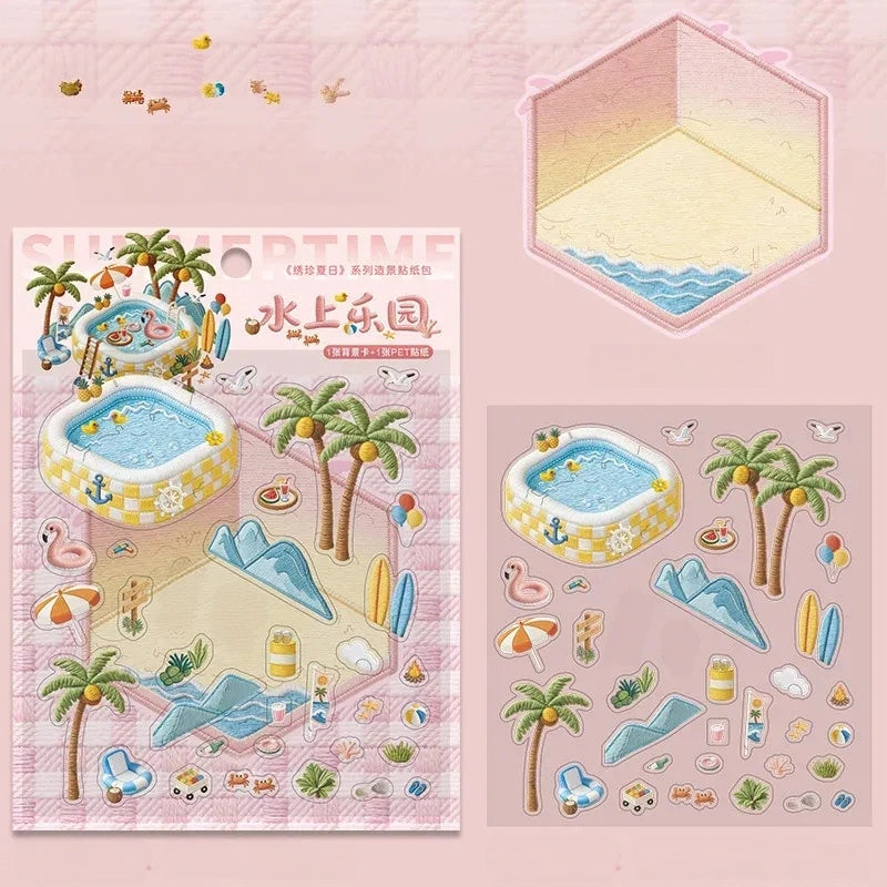Tomato-Jam Girl Embroidery Deco Scene Sticker Pack, image 16