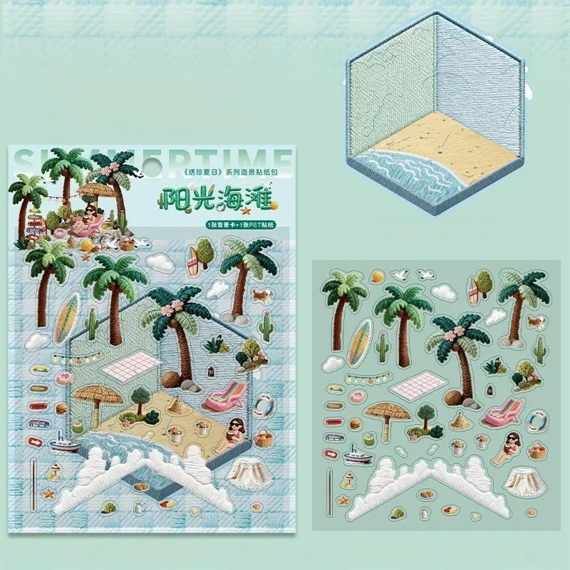 Tomato-Jam Girl Embroidery Deco Scene Sticker Pack, image 19