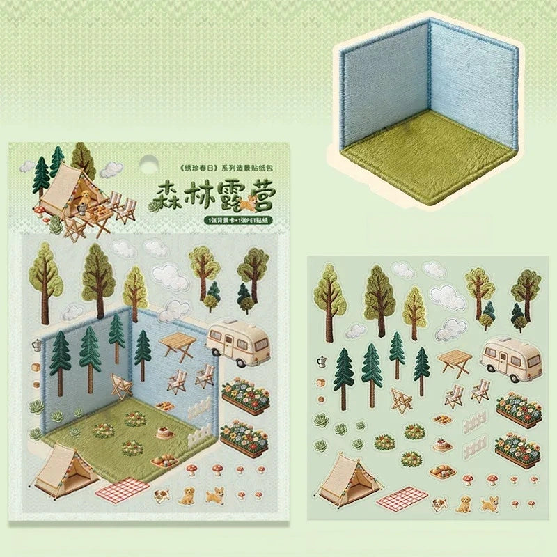 Tomato-Jam Girl Embroidery Deco Scene Sticker Pack, image 13