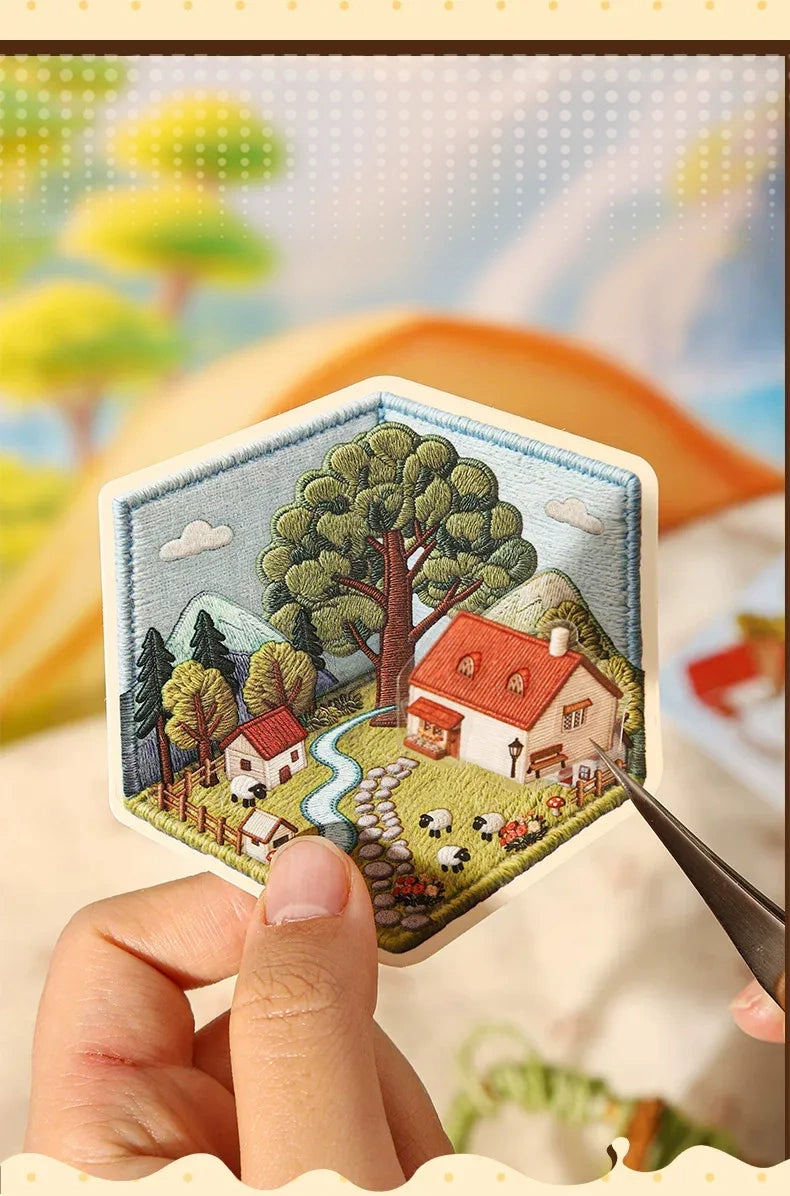 Tomato-Jam Girl Embroidery Deco Scene Sticker Pack, image 5