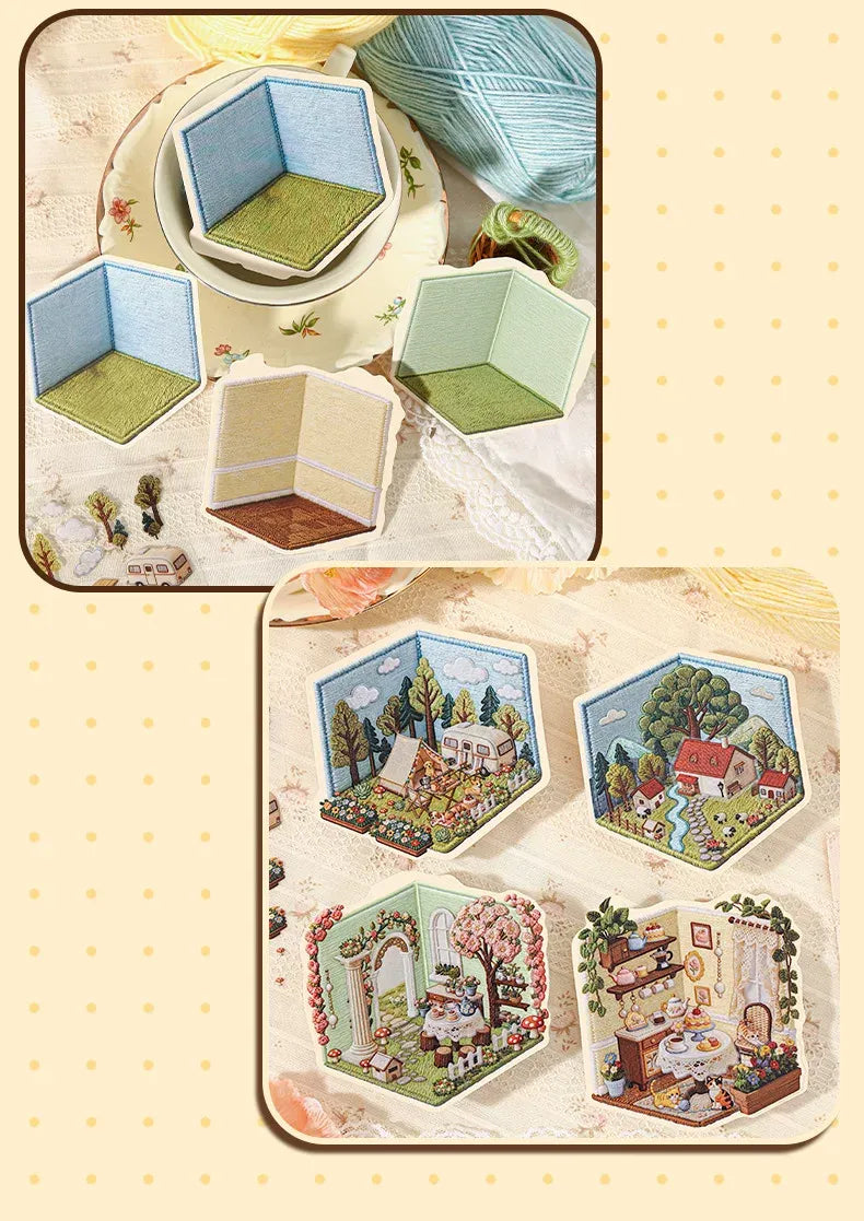 Tomato-Jam Girl Embroidery Deco Scene Sticker Pack, image 7