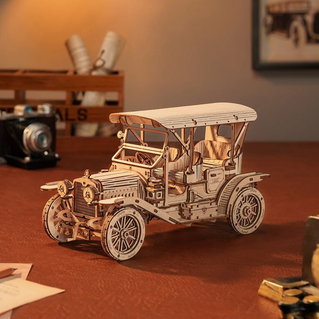 ROKR Vintage Car Scale Model 3D Puzzle DIY Kit, image 3