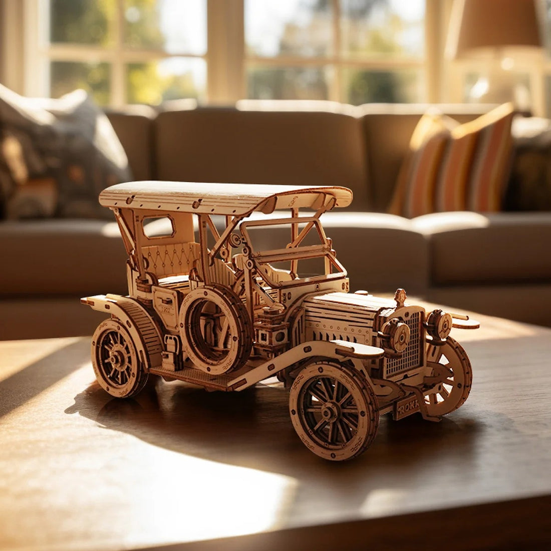ROKR Vintage Car Scale Model 3D Puzzle DIY Kit, image 4